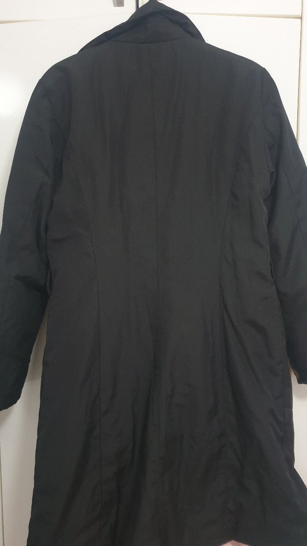 Siyah Düğmeli Midi Yağmurluk - Görsel 2