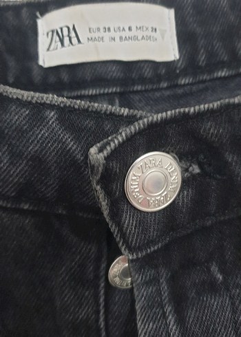Düğmeli Siyah Mini Denim Şort - Görsel 2