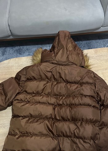 Kahverengi Kadın Suni Kürk Detaylı Kışlık Mont - Görsel 4