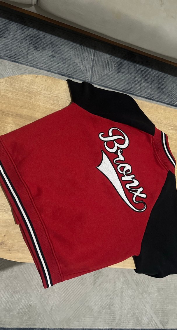 Kırmızı Siyah College Baskılı Spor Ceket - Görsel 3