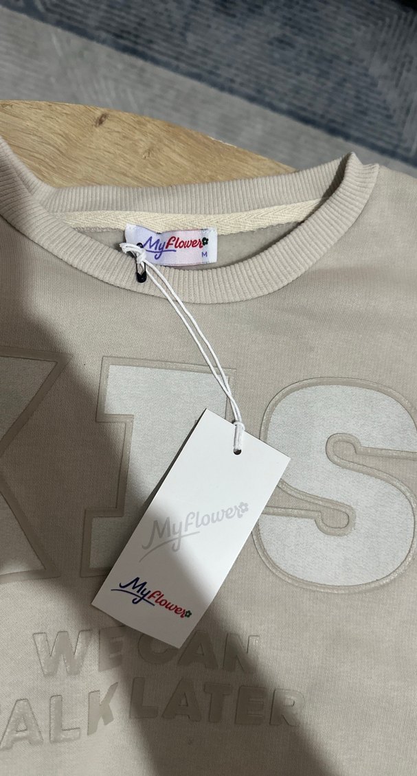 Gri Kısa Kesim Kadın Sweatshirt - Görsel 2