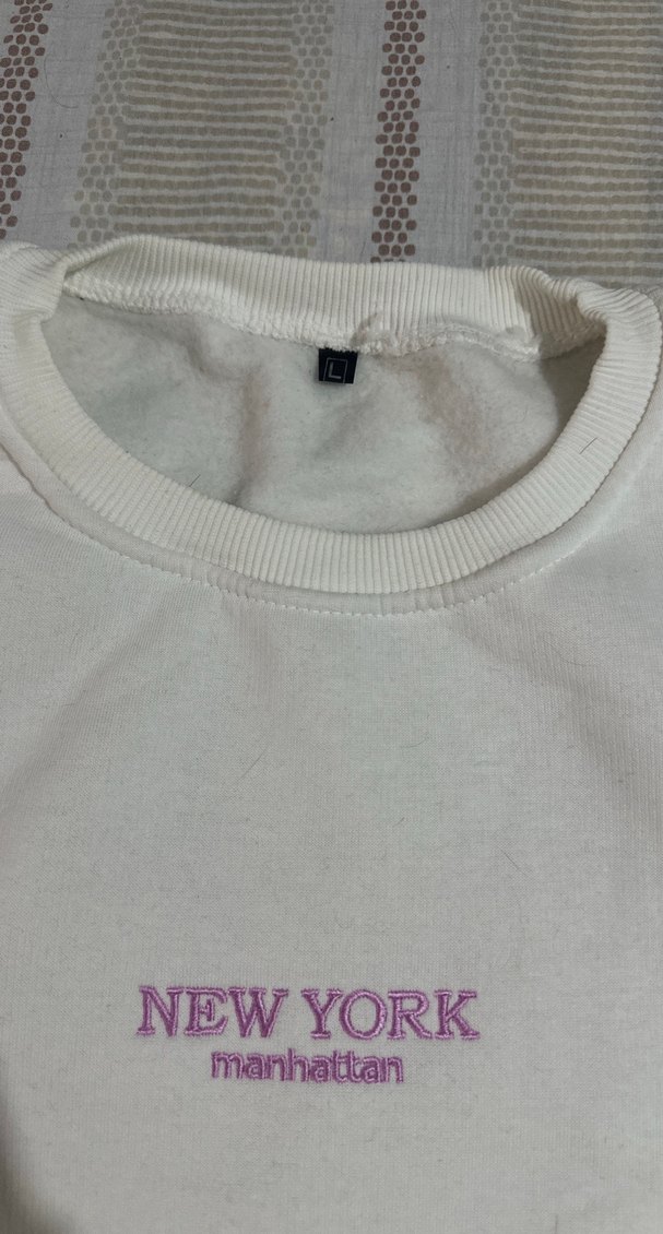 Beyaz Baskılı Kadın Sweatshirt - Görsel 3