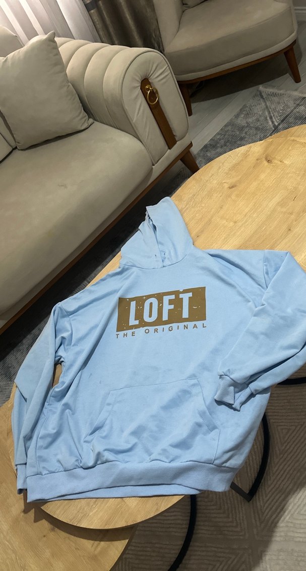 Kadın Bej Baskılı Buz Mavisi Sweatshirt - Görsel 2