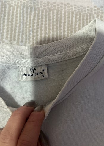 Kadın Beyaz Baskılı Uzun Kollu Sweatshirt - Görsel 5