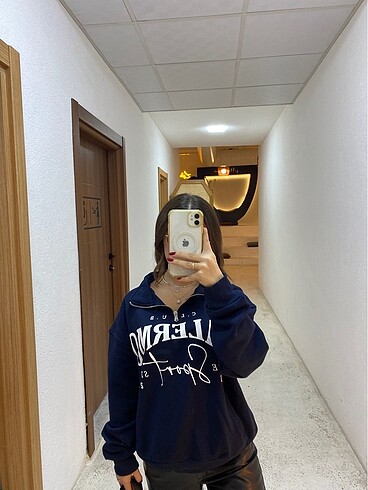 m Beden Zara fermuarlı sweatshirt