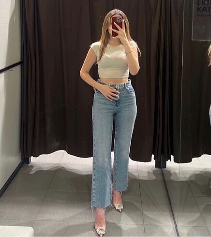 Zara straight high waist jean z1975