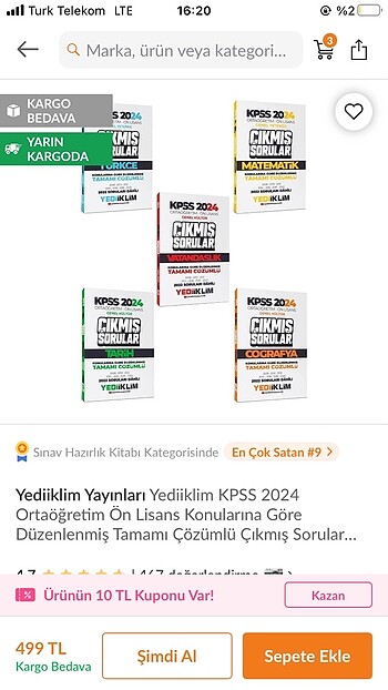 Önlisans kpss çıkmış sorular yediiklim
