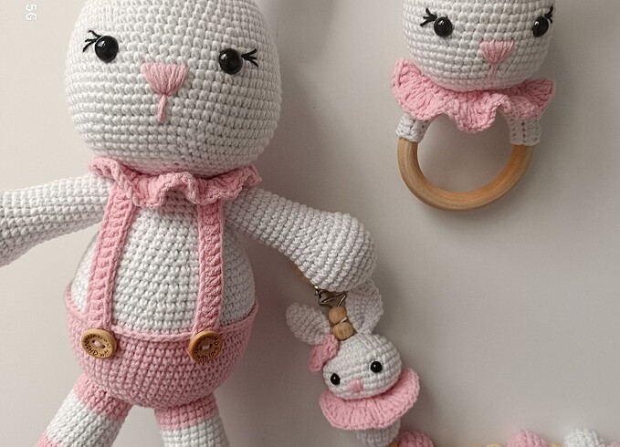  Amigurumi tombul tavşan set 