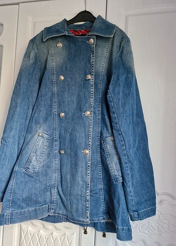 Diğer Düğmeli Mavi Kadın Denim Ceket
