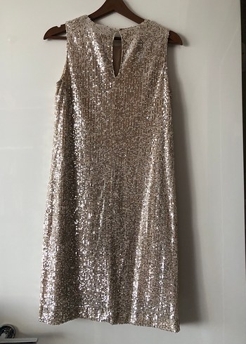 Altın Renkli Payetli Elbise - Görsel 2