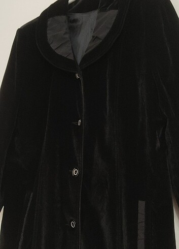 50 Beden siyah Renk bayan kadife palto kaban 