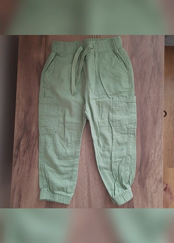 yeşil Renkli Erkek Çocuk Rahat Kesim Pantolon