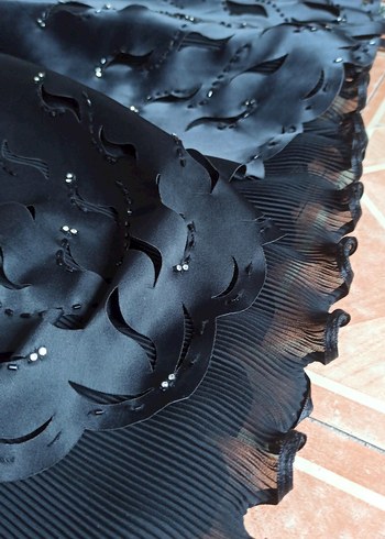 Siyah İşlemeli Uzun Kadın Etek - Görsel 5