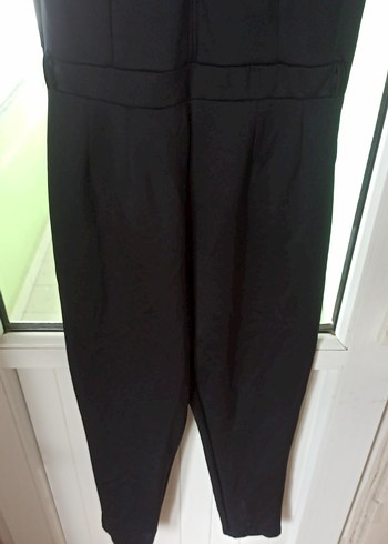 Siyah Kemerli V Yaka Kadın Tulum - Görsel 6