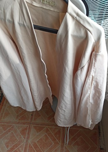 Bej V Yaka Keten Gömlek - Görsel 7