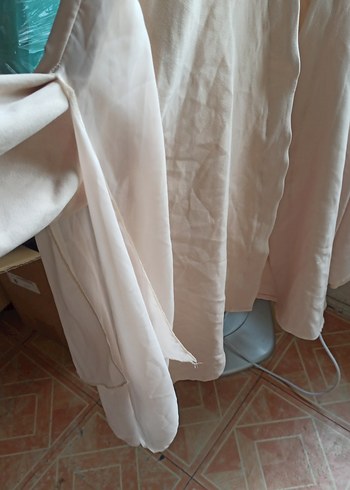 Bej V Yaka Keten Gömlek - Görsel 3