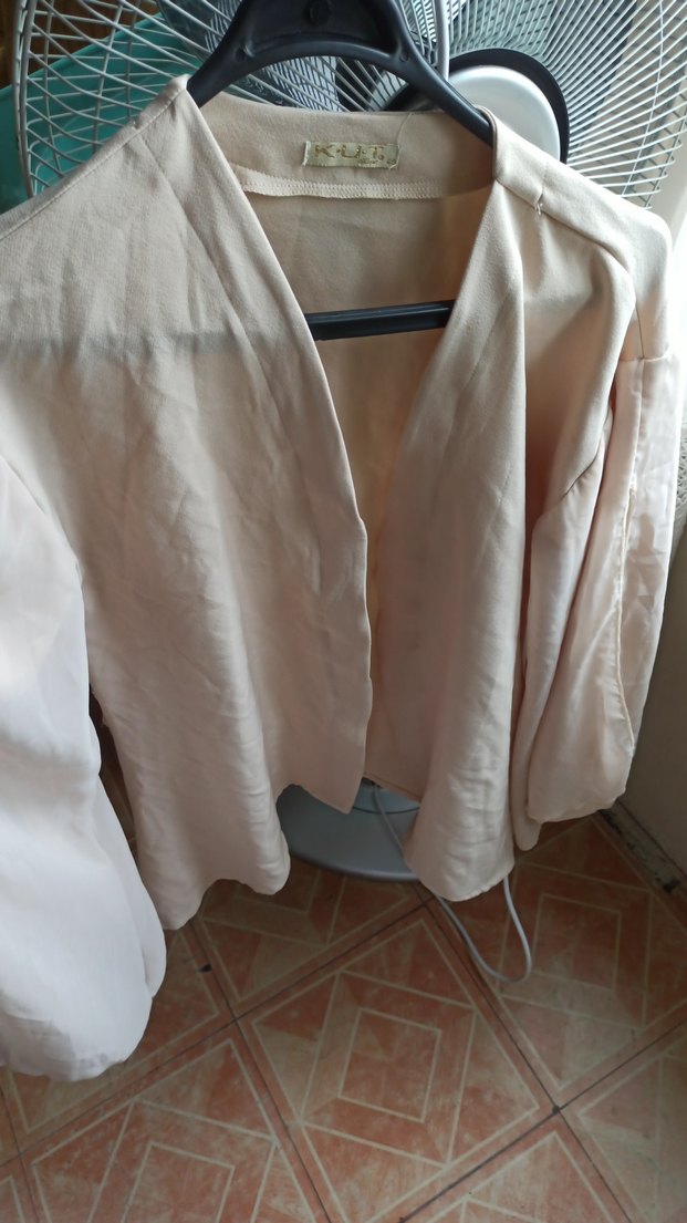 Bej V Yaka Keten Gömlek - Görsel 5