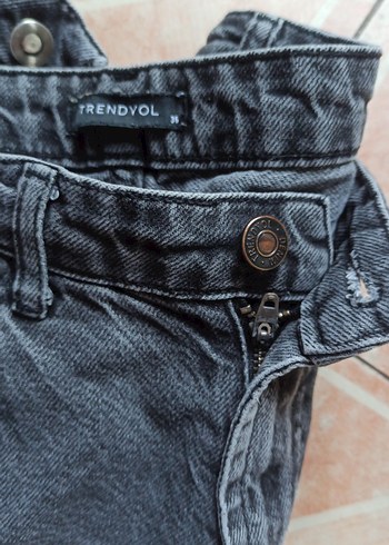 Gri Rahat Kesim Midi Kadın mom Jean - Görsel 4