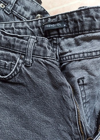 Gri Rahat Kesim Midi Kadın mom Jean - Görsel 3