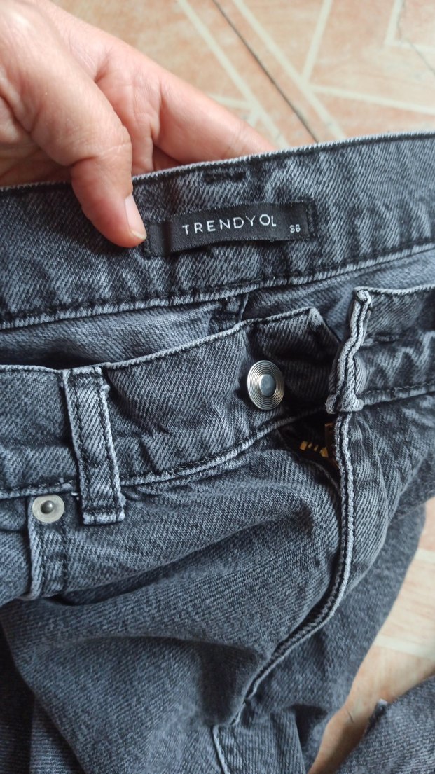 Gri Rahat Kesim Midi Kadın mom Jean - Görsel 5