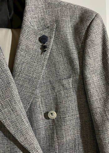 Düğmeli Gri Erkek Jakamen Ceket - Görsel 3