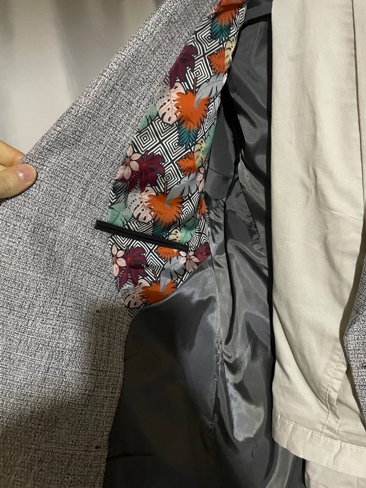 Düğmeli Gri Erkek Jakamen Ceket - Görsel 4