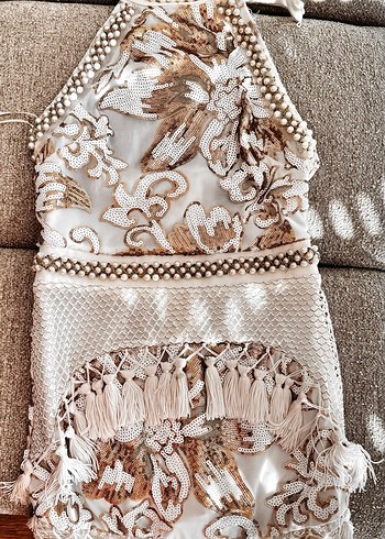 Beyaz Pretty Little Things Nakışlı Mini Elbise - Görsel 8