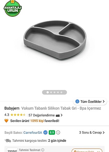 BabyJem 2 adet babyjem vakumlu mama tabağı