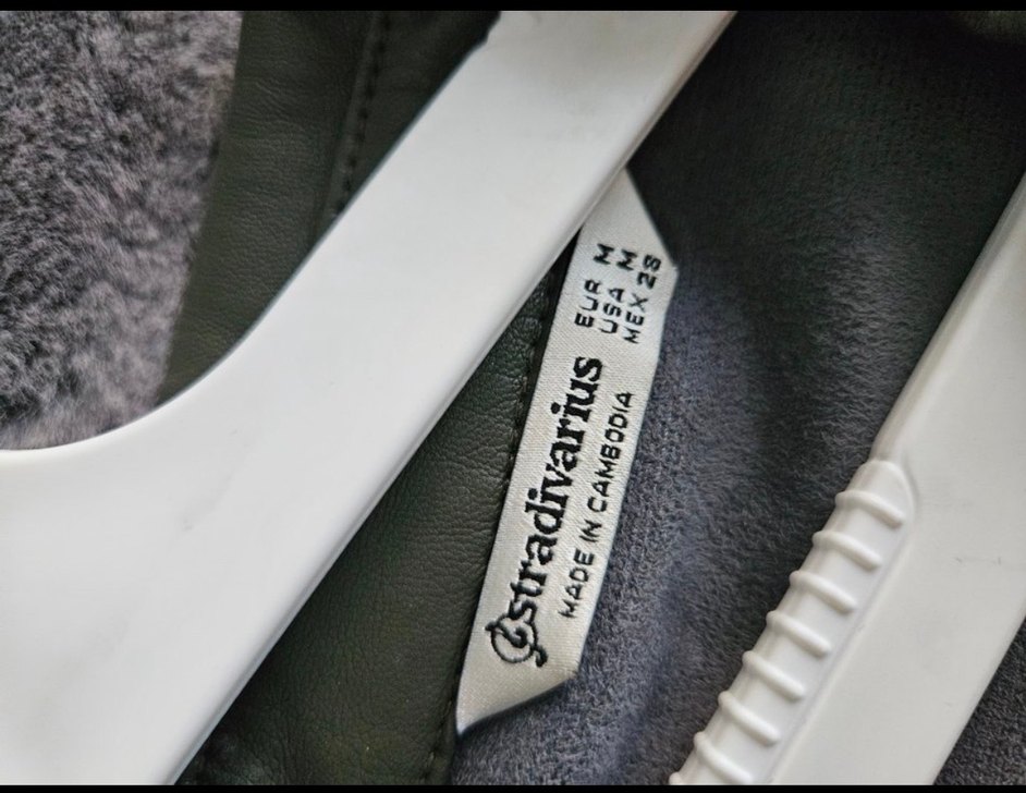 Stradivarus Haki  Kemerli Deri Gömlek - Görsel 2