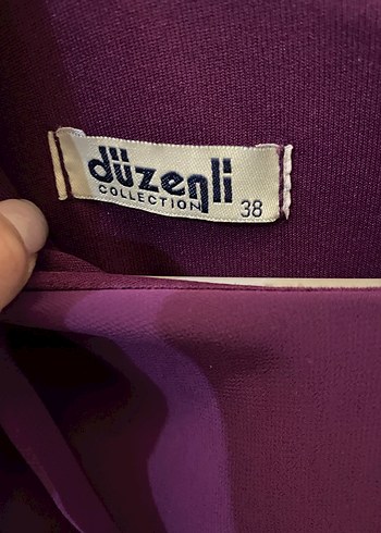 Diğer Mor Uzun Kollu Drapeli Kadın Elbise