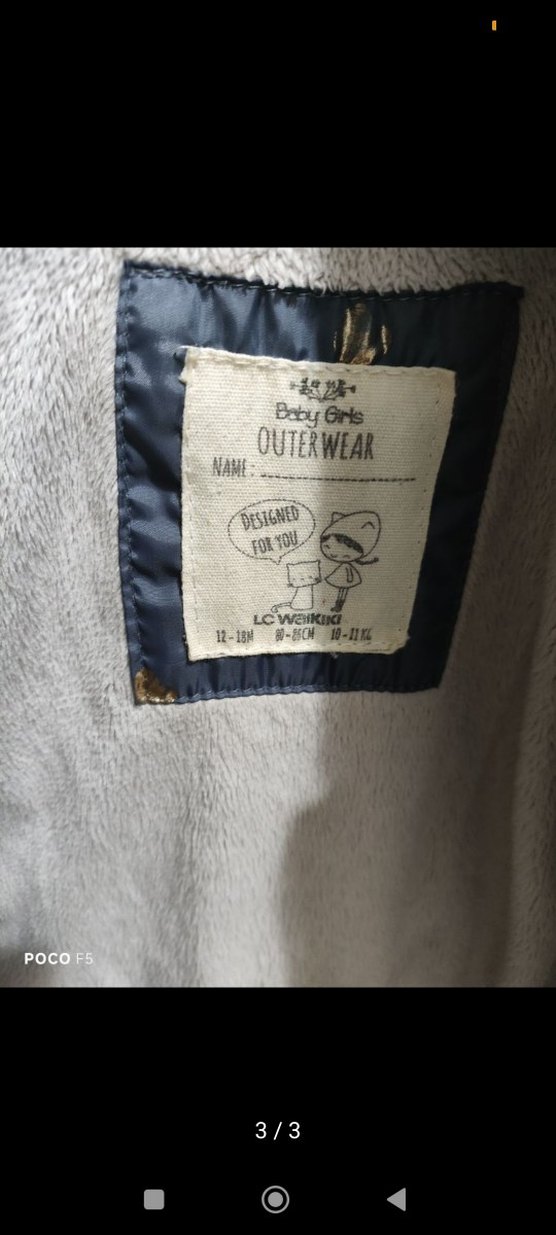 Lacivert kız Çocuk Kaban - Görsel 3