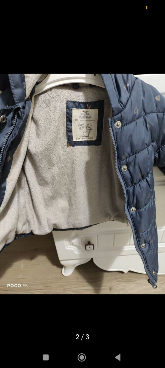 Lacivert kız Çocuk Kaban - Görsel 2