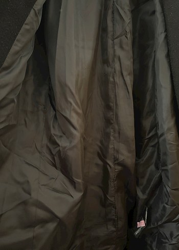 Pull and Bear Siyah Kuşaklı Uzun Kaban