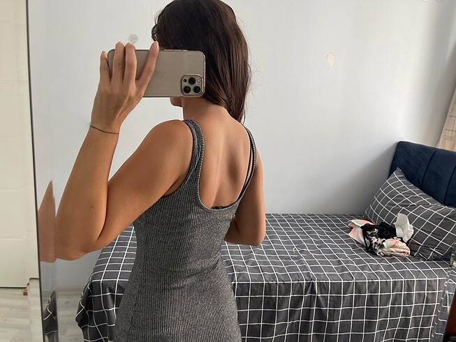 Diğer Kare yakalı mini elbise