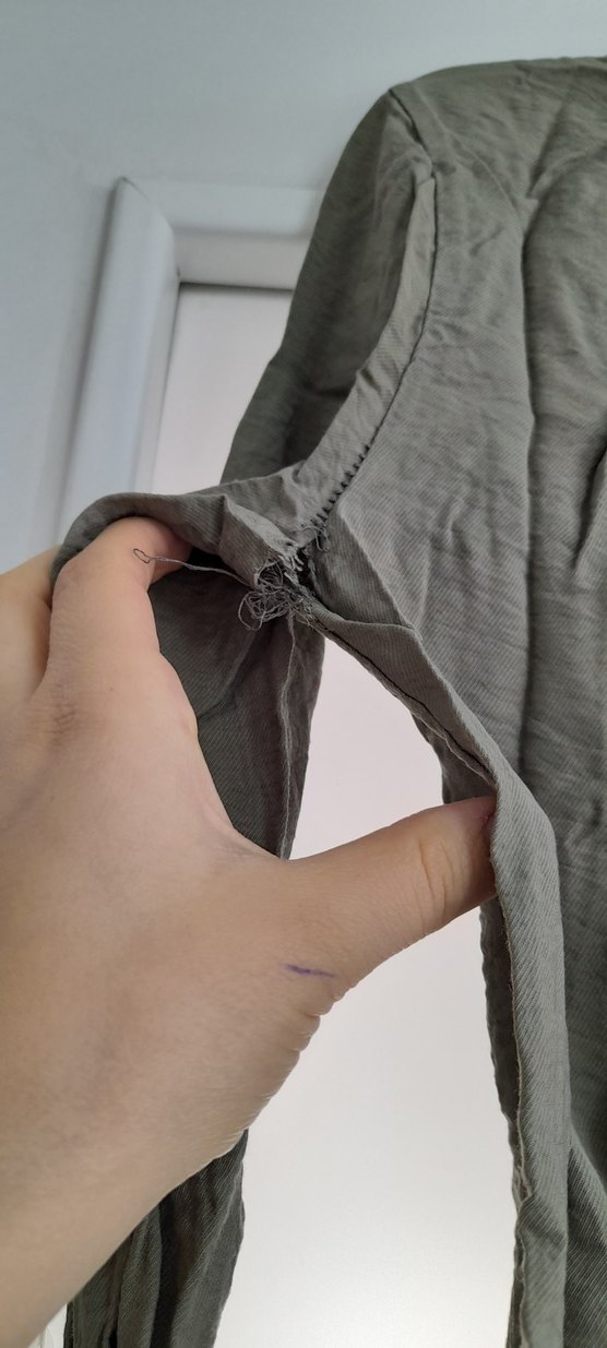 haki Uzun Kollu Hamile ve bayan Keten Bluz - Görsel 3