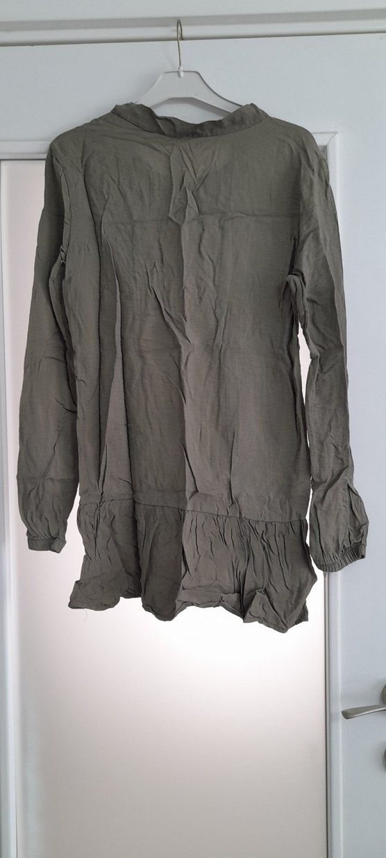 haki Uzun Kollu Hamile ve bayan Keten Bluz - Görsel 2