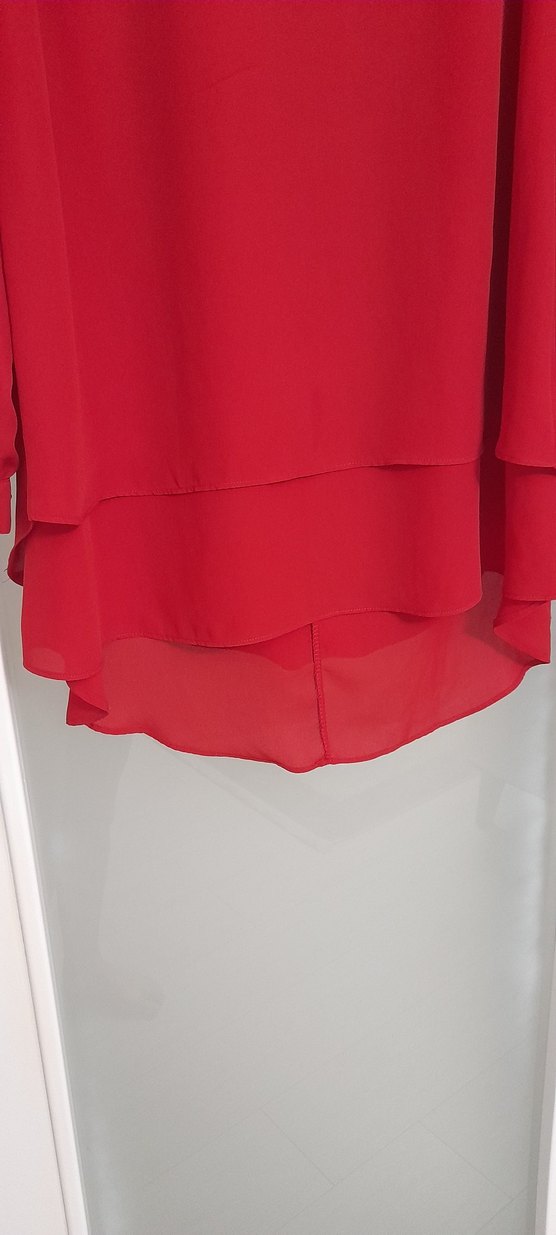 Kırmızı Midi Uzun Kollu Tunik - Görsel 3
