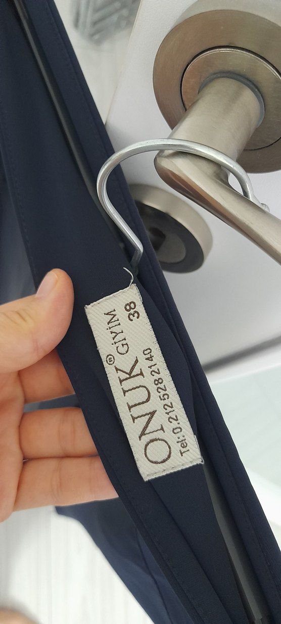 Drapeli Uzun Lacivert Kadın Etek - Görsel 4