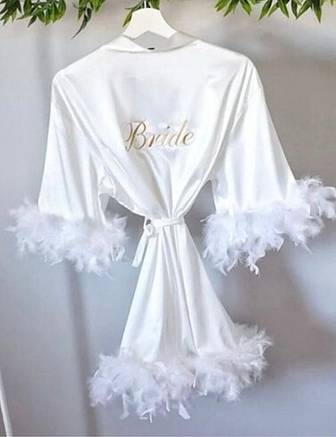 Bride sabahlık beyaz tüylü
