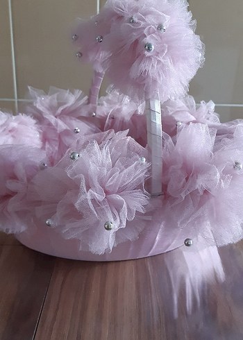 Pembe Fırfırlı Düğün Aksesuarı