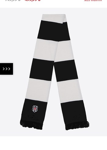 Uzun Siyah Beyaz Orjinal Beşiktaş Atkısı