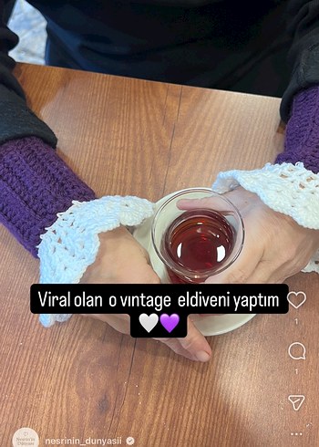 Mor Dantel Detaylı Bohem Kadın Eldiveni - Görsel 4