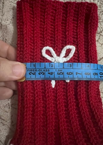 Kırmızı Örgü Kadın Eldiven - Görsel 7