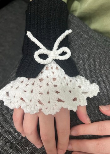 El emeği aDantelli Siyah Beyaz Örgü - Görsel 3