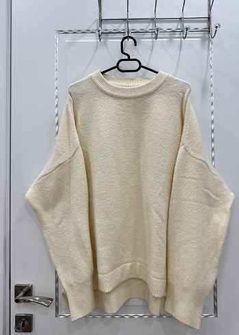 LC Waikiki Beyaz Oversize Yün Kadın Kazak