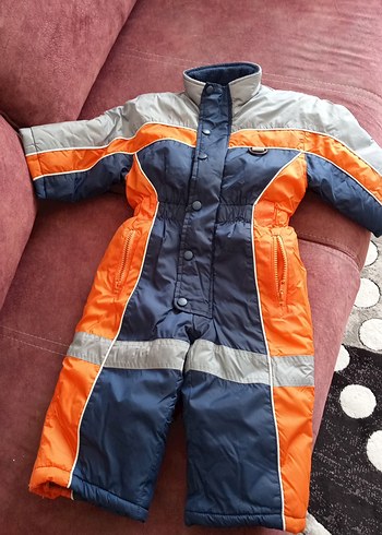 Düğmeli Erkek Bebek Gri Street Wear Kayak Tulumu