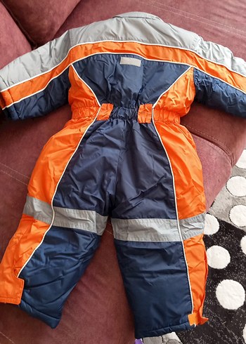 1 Yaş Beden Düğmeli Erkek Bebek Gri Street Wear Kayak Tulumu