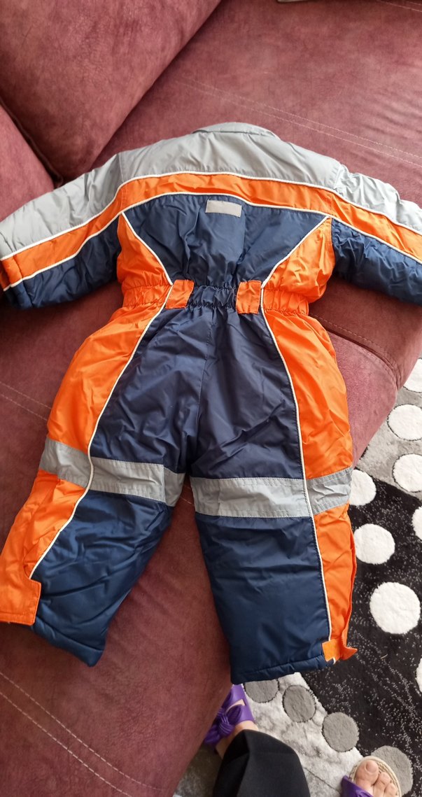 Düğmeli Erkek Bebek Gri Street Wear Kayak Tulumu - Görsel 3