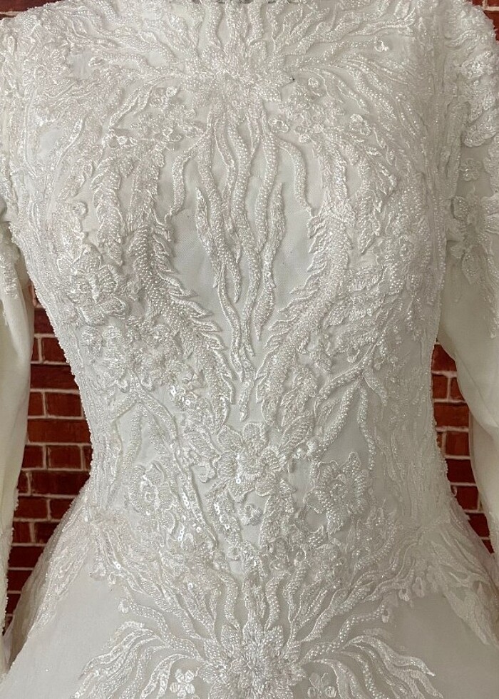 Büyük beden tesettür gelinlik - Görsel 4