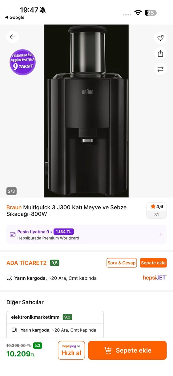 Siyah Braun Katı Meyve Sıkacağı - Görsel 5